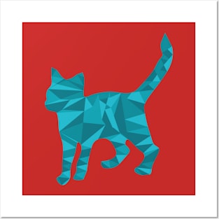 Cat-Abstract Triangle Posters and Art